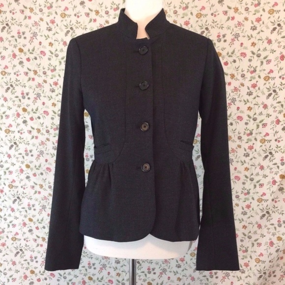 LOFT Jackets & Blazers - Ann Taylor Loft Dress Coat Grey Black Peplum